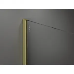 MEXEN/S - Kyoto Sprchová zástena WALK-IN 105 x 100, transparent, zlatá kartáčovaná 800-105-202-55-00-100