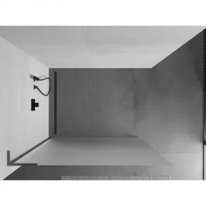 MEXEN/S - Kioto L Sprchová zástena WALK-IN 120 x 200, dekor, grafit kartáčovaná 800-120-103-66-30