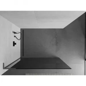 MEXEN/S - Kioto L Sprchová zástena WALK-IN 100 x 200, grafit, grafit kartáčovaná 800-100-103-66-40