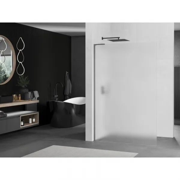 MEXEN/S - Kioto L Sprchová zástena WALK-IN 120 x 200, dekor, grafit metal 800-120-103-95-30