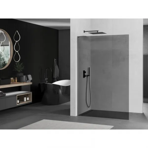 MEXEN/S - Kyoto L Sprchová zástena WALK-IN 70 x 200, grafit, grafit metal 800-070-103-95-40