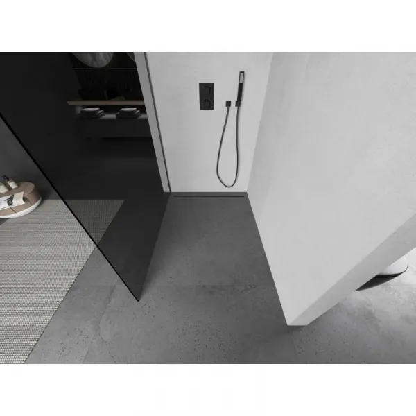 MEXEN/S - Kyoto L Sprchová zástena WALK-IN 90 x 200, grafit, grafit metal 800-090-103-95-40