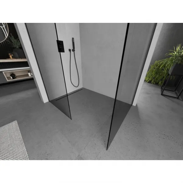 MEXEN/S - Kyoto Sprchová zástena WALK-IN 100 x 70, transparent, grafit metal 800-100-202-95-00-070