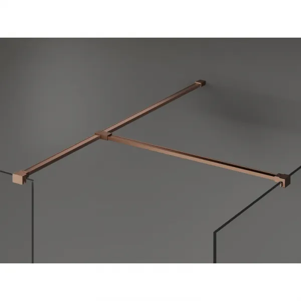 MEXEN/S - Kioto Sprchová zástena WALK-IN 85 x 80, transparent, meď kartáčovaný 800-085-202-65-00-080