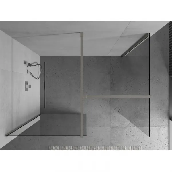 MEXEN/S - Kyoto Sprchová zástena WALK-IN 90 x 85, transparent, nikel kartáčovaný 800-090-202-97-00-085