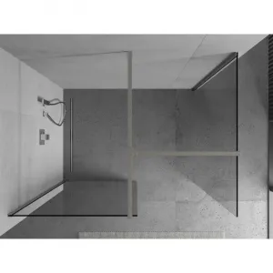 MEXEN/S - Kyoto Sprchová zástena WALK-IN 90 x 85, transparent, nikel kartáčovaný 800-090-202-97-00-085