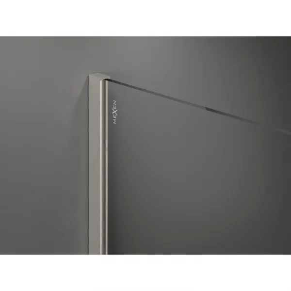 MEXEN/S - Kyoto Sprchová zástena WALK-IN 90 x 85, transparent, nikel kartáčovaný 800-090-202-97-00-085