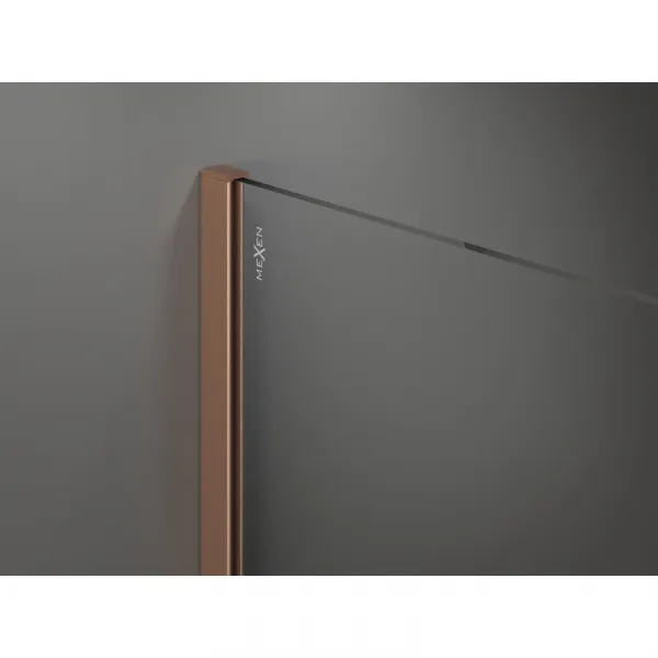 MEXEN/S - Kioto Sprchová zástena WALK-IN 85 x 80, transparent, meď kartáčovaný 800-085-202-65-00-080