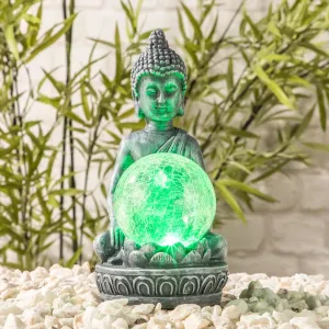 Haushalt International Solární dekorace Buddha se světelnou koulí