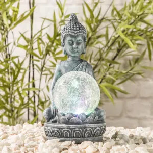 Haushalt International Solární dekorace Buddha se světelnou koulí