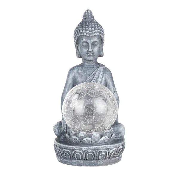 Haushalt International Solární dekorace Buddha se světelnou koulí