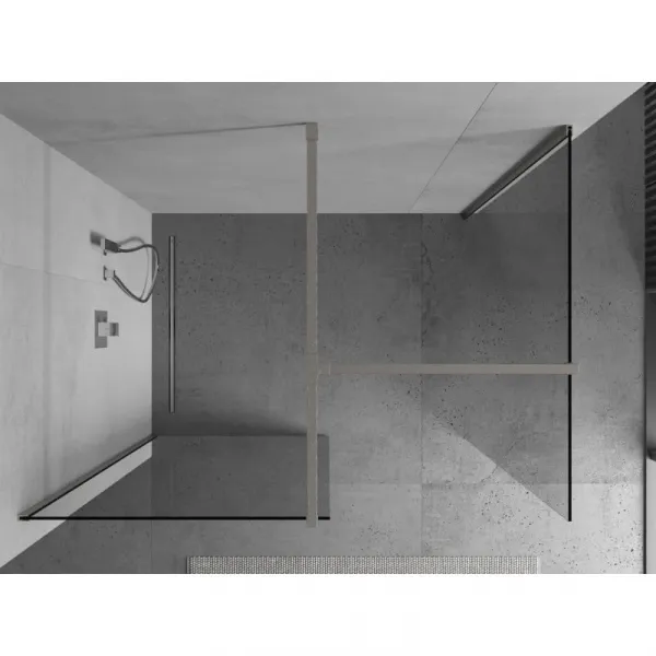 MEXEN/S - Kyoto Sprchová zástena WALK-IN 85 x 80, transparent, nikel kartáčovaný 800-085-202-97-00-080