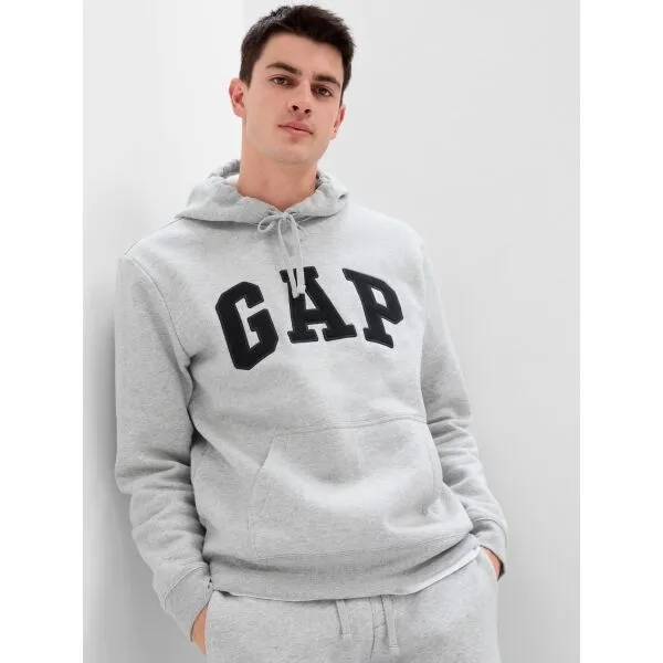 GAP V-HERITAGE LOGO Pánska mikina, sivá, veľkosť