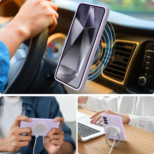Tech-Protect Liquid Silicone MagSafe kryt na Samsung Galaxy S25 Plus, fialový