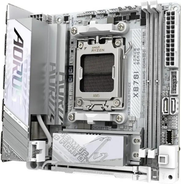 GIGABYTE MB Sc AM5 X870I AORUS PRO ICE, AMD X870, 2xDDR5, 1xHDMI, 1xThunderbolt, WiFi, Mini-ITX