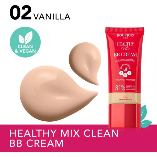 Bourjois Healthy Mix Clean & Vegan BB Cream BB krém odtieň 02 Vanilla 30 ml