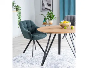 Dubový jedálenský stôl s čiernymi nohami TETIS 100x100