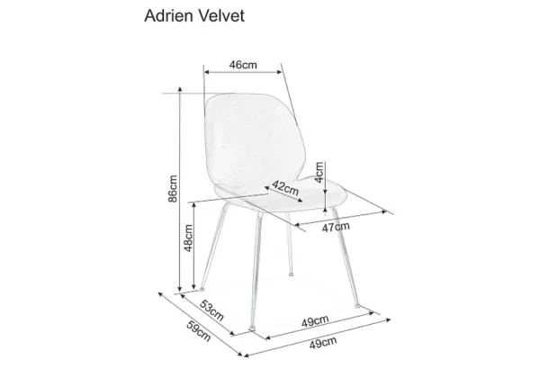 Čierna jedálenská stolička ADRIEN VELVET