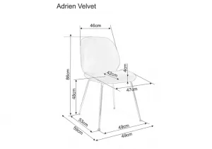 Čierna jedálenská stolička ADRIEN VELVET