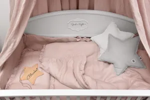 Bellamy Ľanové obliečky do postieľky DUSTY PINK, vel. M