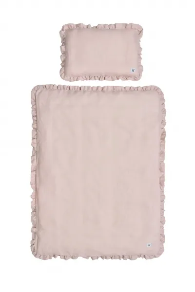 Bellamy Ľanové obliečky do postieľky DUSTY PINK, vel. M