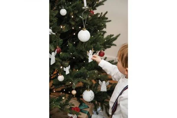 Räder Strieborný porcelánový anjel STRIPES, závesný