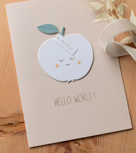 Räder Papierové prianie k narodeniu dieťaťa HELLO WORLD