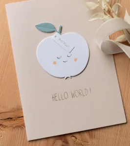 Räder Papierové prianie k narodeniu dieťaťa HELLO WORLD