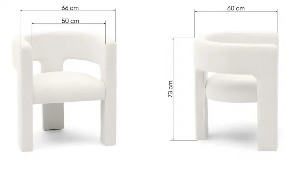 Biele designové kreslo ALPAH B