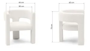Biele designové kreslo ALPAH B