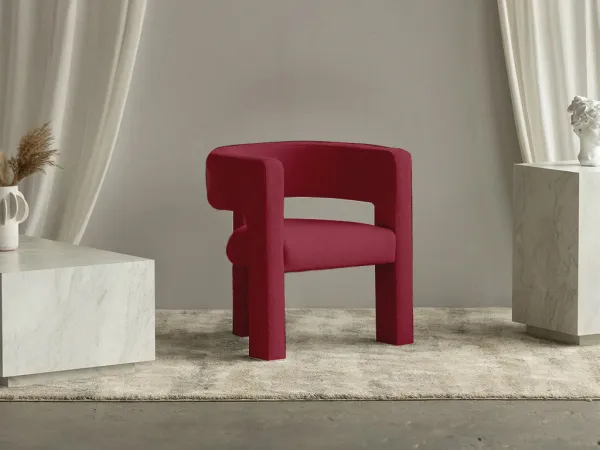 Vínové designové kreslo ALPAH B VELVET
