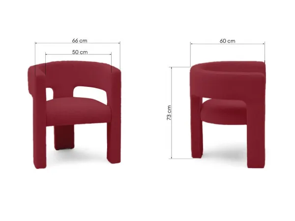 Vínové designové kreslo ALPAH B VELVET