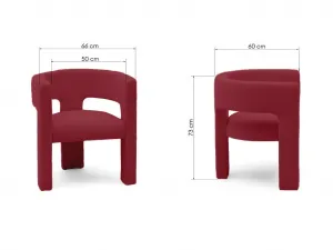 Vínové designové kreslo ALPAH B VELVET