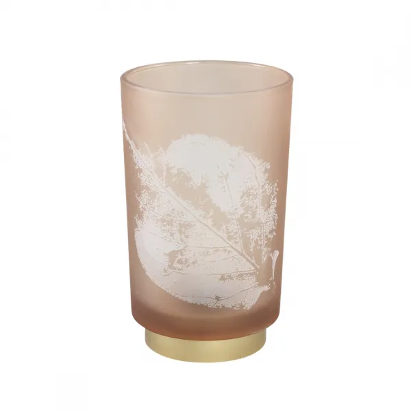 Ružová sklenená LED lampička PINNY, 15 cm