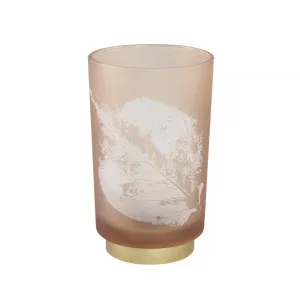 Ružová sklenená LED lampička PINNY, 15 cm