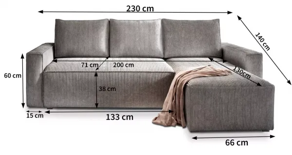 Tmavohnedá rohová pohovka SMART COSARO, obojstranná + 2 vankúšiky ZADARMO