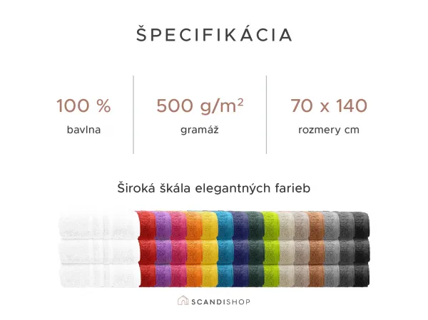 Osuška Comfort 70 x 140 cm hnedá, 100% bavlna