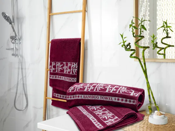 Bambusová osuška BAMBOO 70 x 140 cm vínová, 70% bambus | 30% bavlna