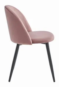 Ružová zamatová stolička BELLO