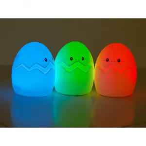 Silikónová LED detská nočná lampička EGG 12,5 cm biela