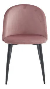 Ružová zamatová stolička BELLO