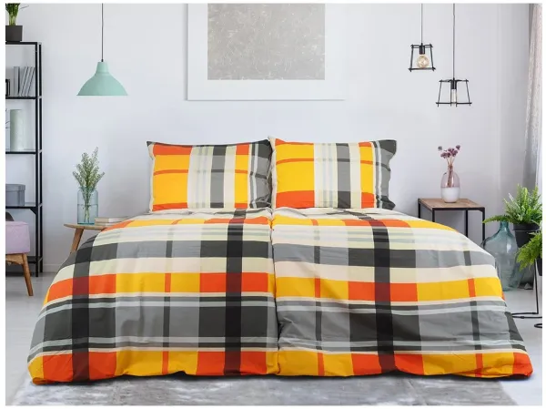 Obliečky z Renforcé bavlny ORANGE KUBE farebné Rozmer obliečok: 70 x 90 cm | 140 x 200 cm
