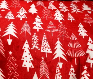 Obliečky mikroplyš CHRISTMAS TREES červené Rozmer obliečok: 2 ks 70 x 90 cm | 200 x 220 cm