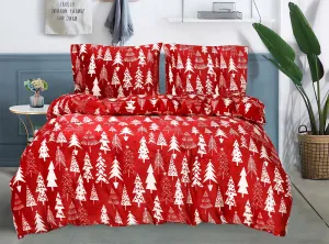 Obliečky mikroplyš CHRISTMAS TREES červené Rozmer obliečok: 2 ks 70 x 90 cm | 200 x 220 cm
