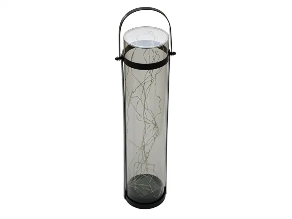 Solárna lampa LANTERN GREY 46 cm sivá