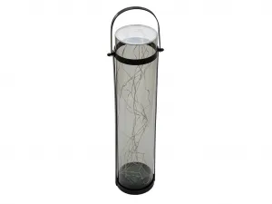 Solárna lampa LANTERN GREY 46 cm sivá