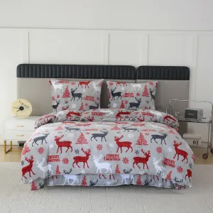 Obliečky mikroplyš MERRY CHRISTMAS DEER sivé Rozmer obliečok: 2 ks 70 x 90 cm | 200 x 220 cm