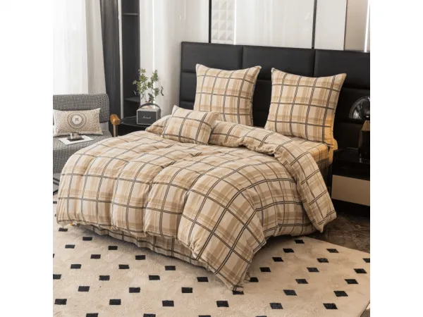 Obliečky mikroplyš PLAID krémové Rozmer obliečok: 2 ks 70 x 90 cm | 200 x 220 cm