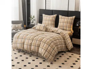 Obliečky mikroplyš PLAID krémové Rozmer obliečok: 2 ks 70 x 90 cm | 200 x 220 cm