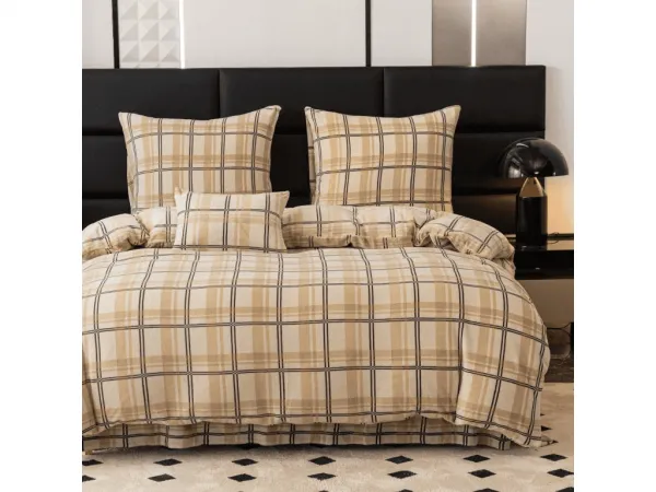 Obliečky mikroplyš PLAID krémové Rozmer obliečok: 2 ks 70 x 90 cm | 200 x 220 cm